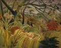 Tiger in a Tropical Storm Surprised Henri Rousseau Post Impressionism Naive Primitivism